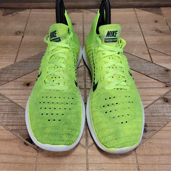 Nike Free RN Flyknit Womens 7 Volt Running Shoes Sneakers Olympic Medal Stand - Picture 3 of 11